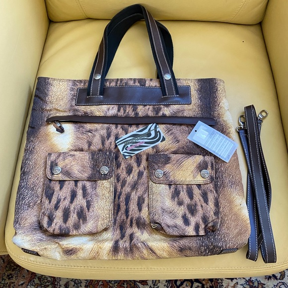 Roberto Cavalli Handbags - Roberto Cavalli Nylon Animal print tote